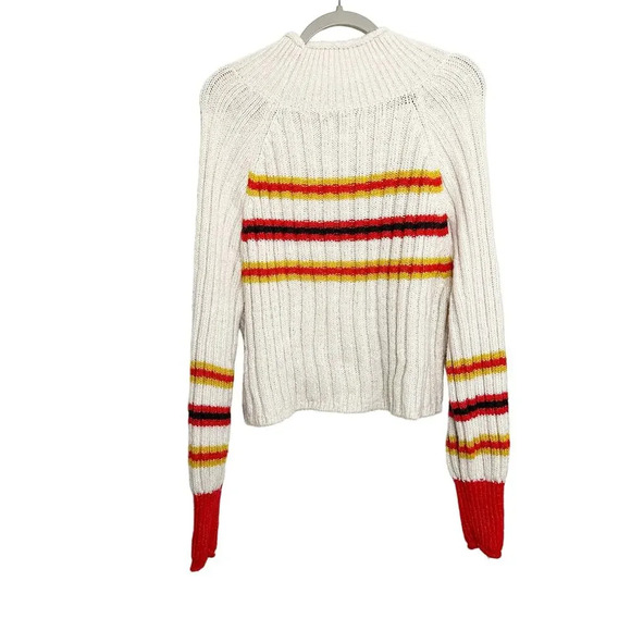 Urban Outfitters Josie Pullover Sweater Striped Ivory Size Large - Picture 4 of 6